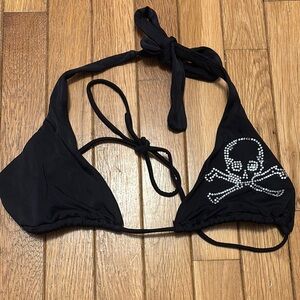 Black Bikini Top with Skull Design